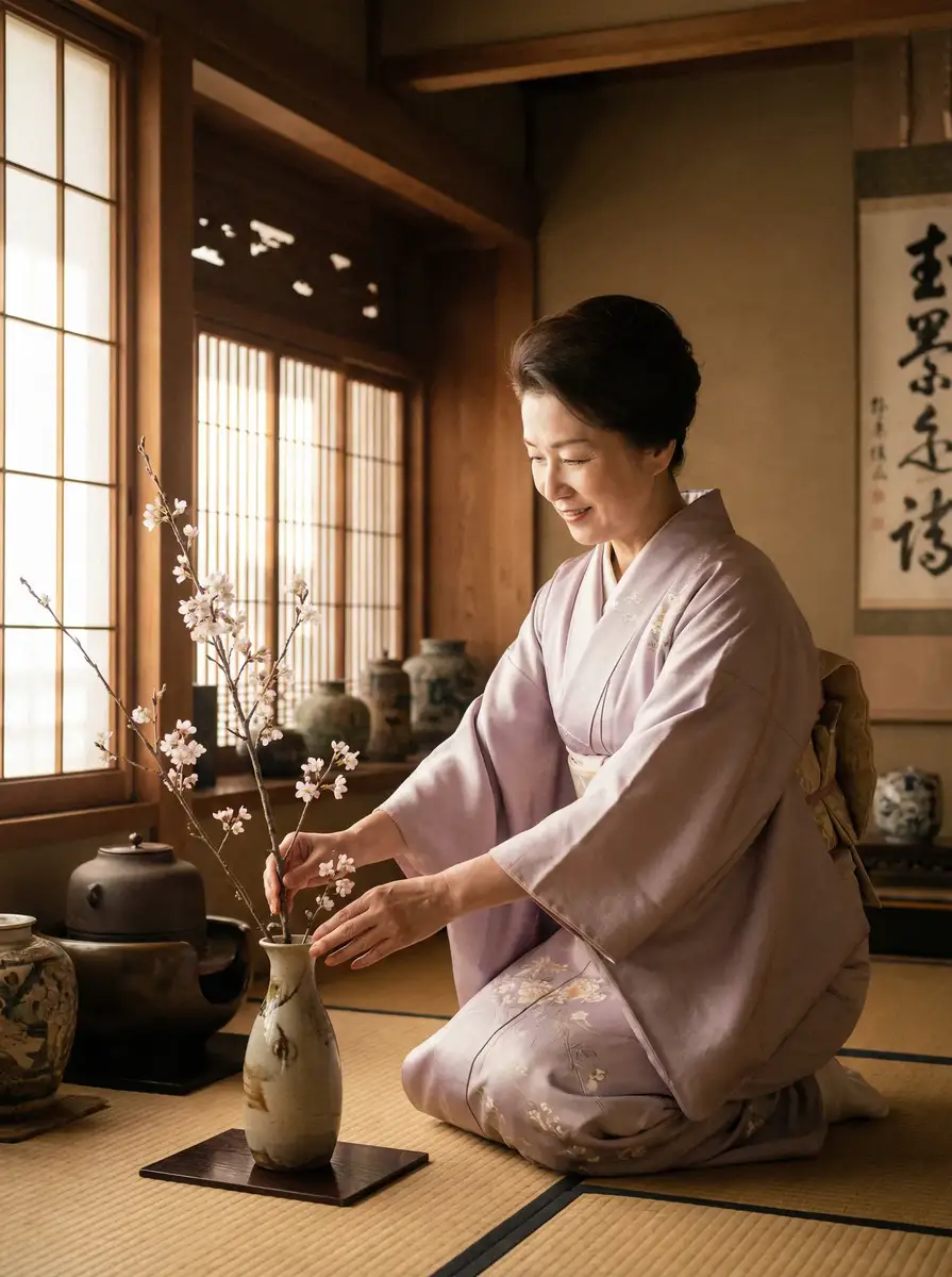 一位优雅的 《黑料51》黑料51实时更新 | 热门黑料51分享平台 在和室中插花
